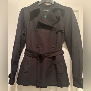 M Ralph Lauren Short Black Trench Coat